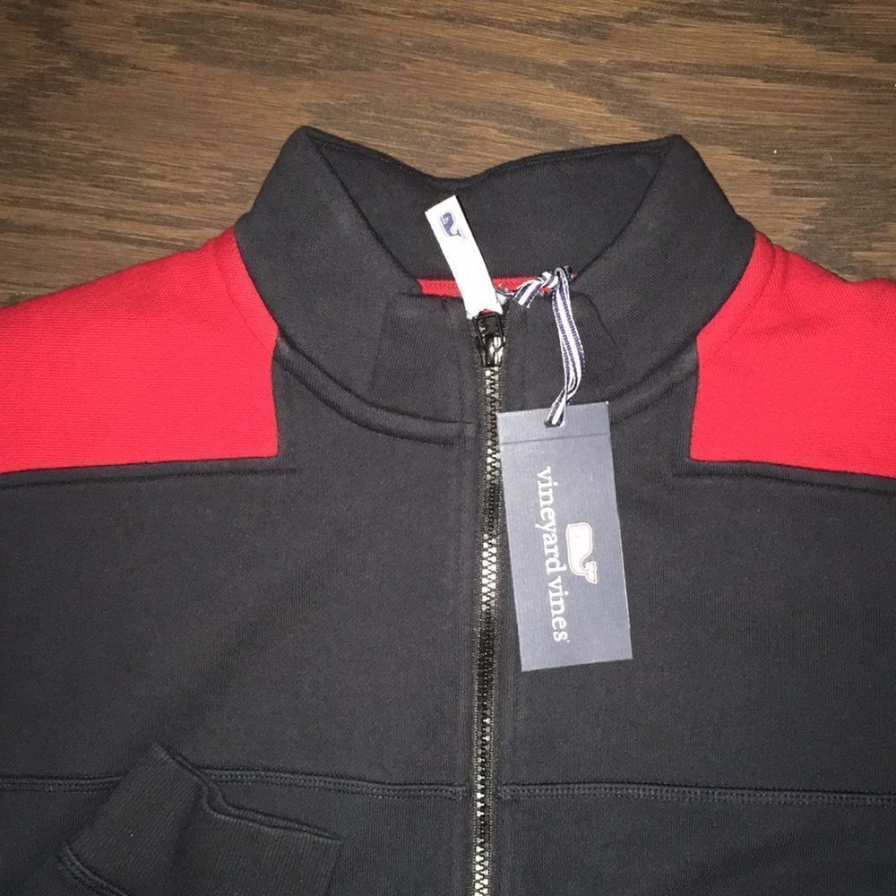 Martha’s Vineyard Vines Red Shoulder pullover sailing golf sweatshirt cotton M